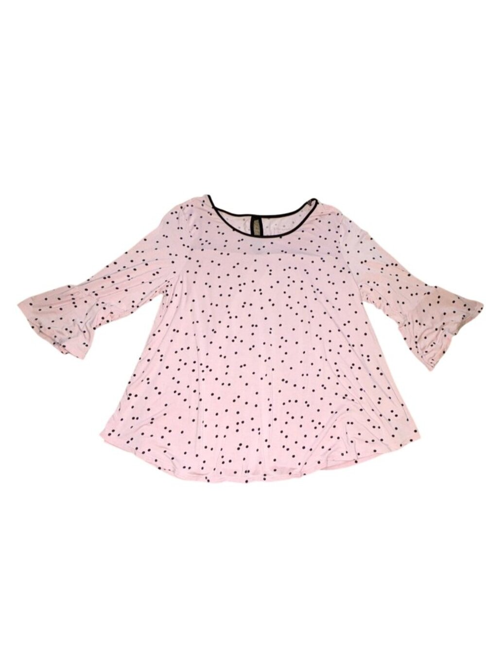 Kate Spade Polka Dot Bell Sleeve Soft Pajama Shirt-Pink-Size M-GUC